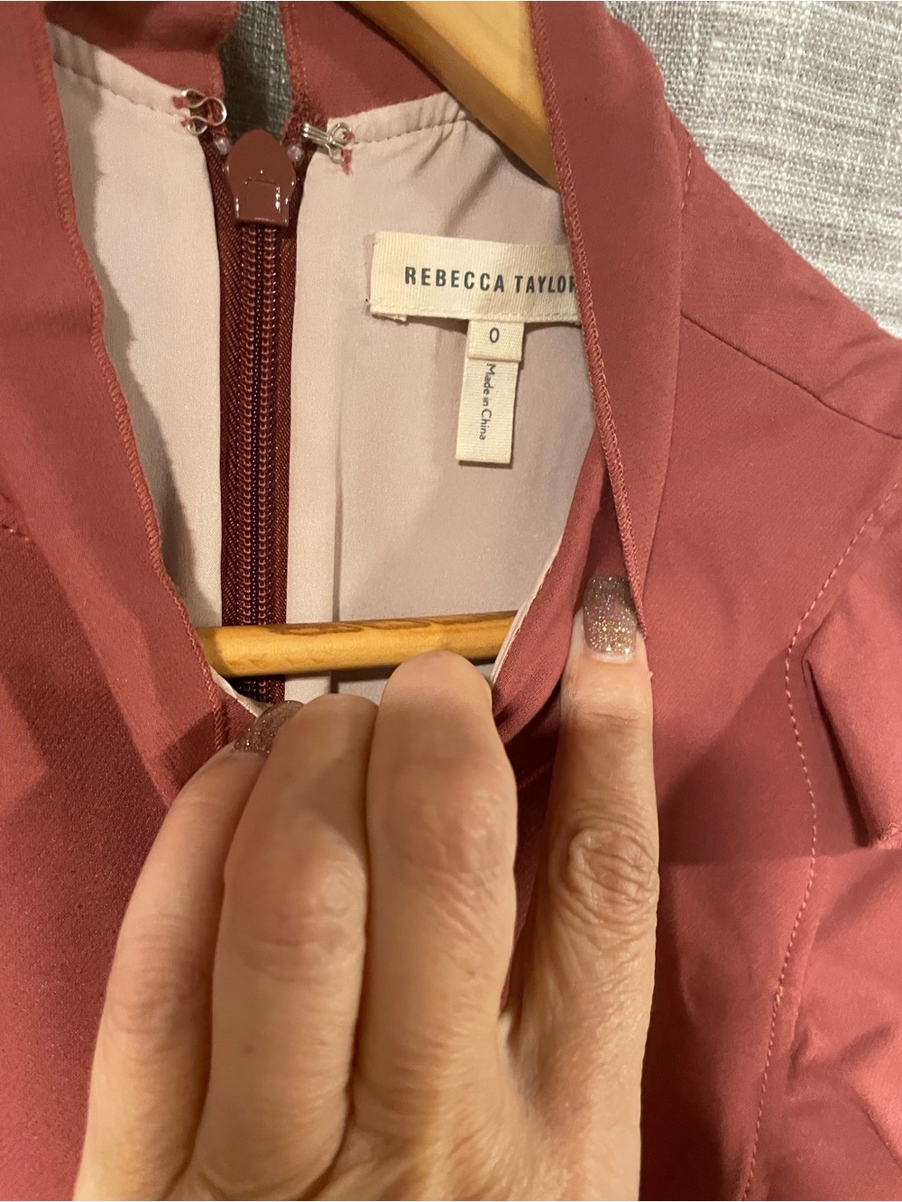 Rebecca Taylor Dusty Rose Ruffle Mock-Neck Shell - Picture 6 of 6